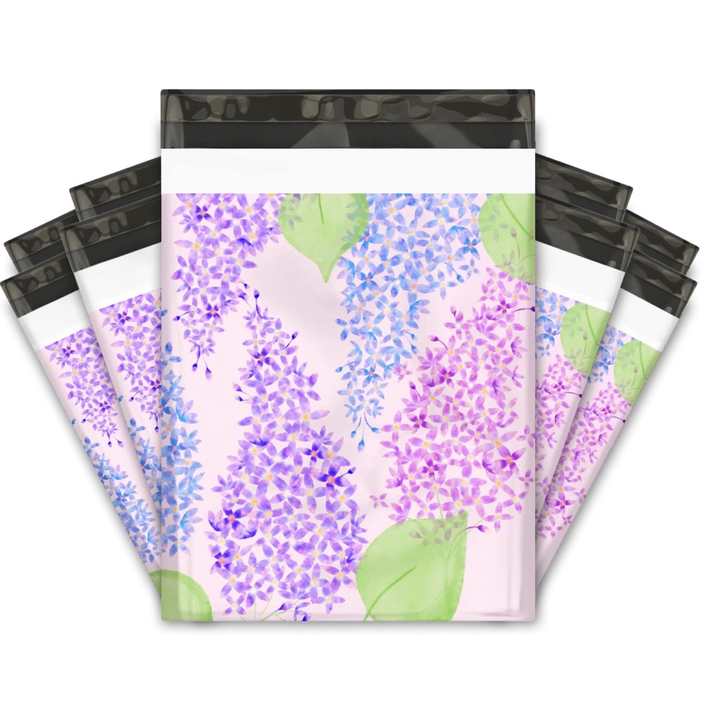 20 Lilac Floral Poly Mailers 10x13 Purple Shipping Bags Boutique Packaging 🪻
